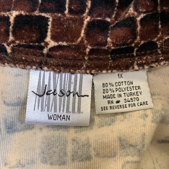 Jason Maxwell Woman’s 1X 80% Cotton Velour Button Up L/S Side Slits Shirt Jacket - Picture 8 of 10